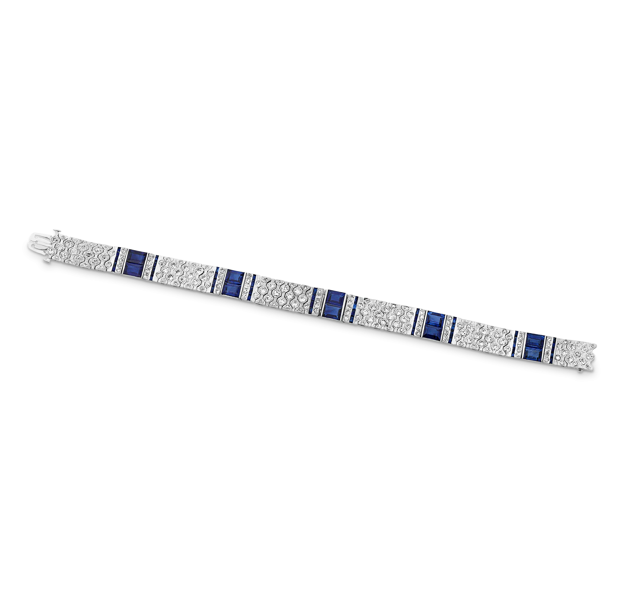 Charles Holl Art Deco Sapphire and Diamond Bracelet