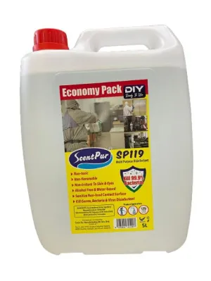 SCENTPUR SP119 ALCOHOL FREE SANITIZER 5L (FOR ROOM AND FACTORY SPRAYER USE) | Model: HS3-SP119